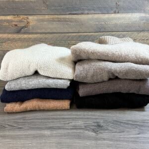 Lot of 8 100% Cashmere Neutral Sweater Lot Cutters Craft Repurpose Upcycle 3 lbs
